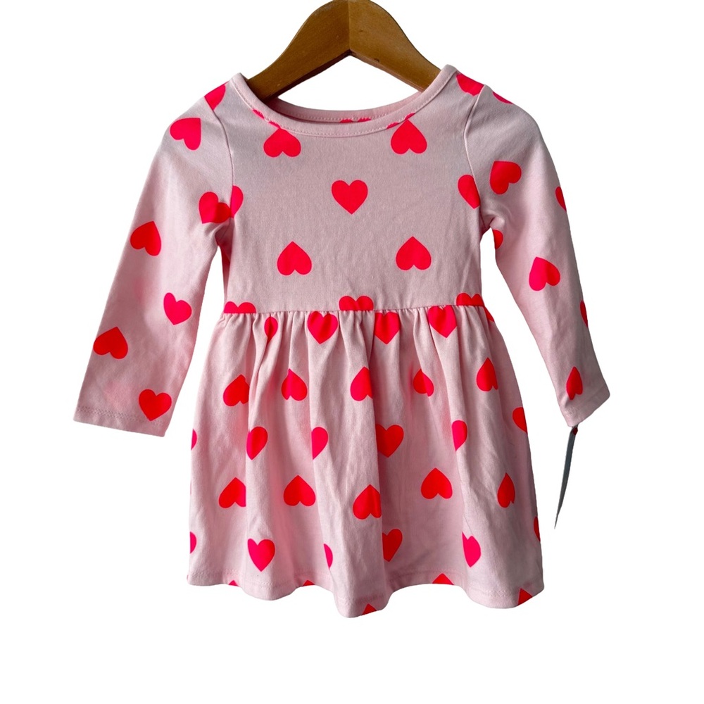 Cat & Jack Pink Dress & Bloomers with Heart Design